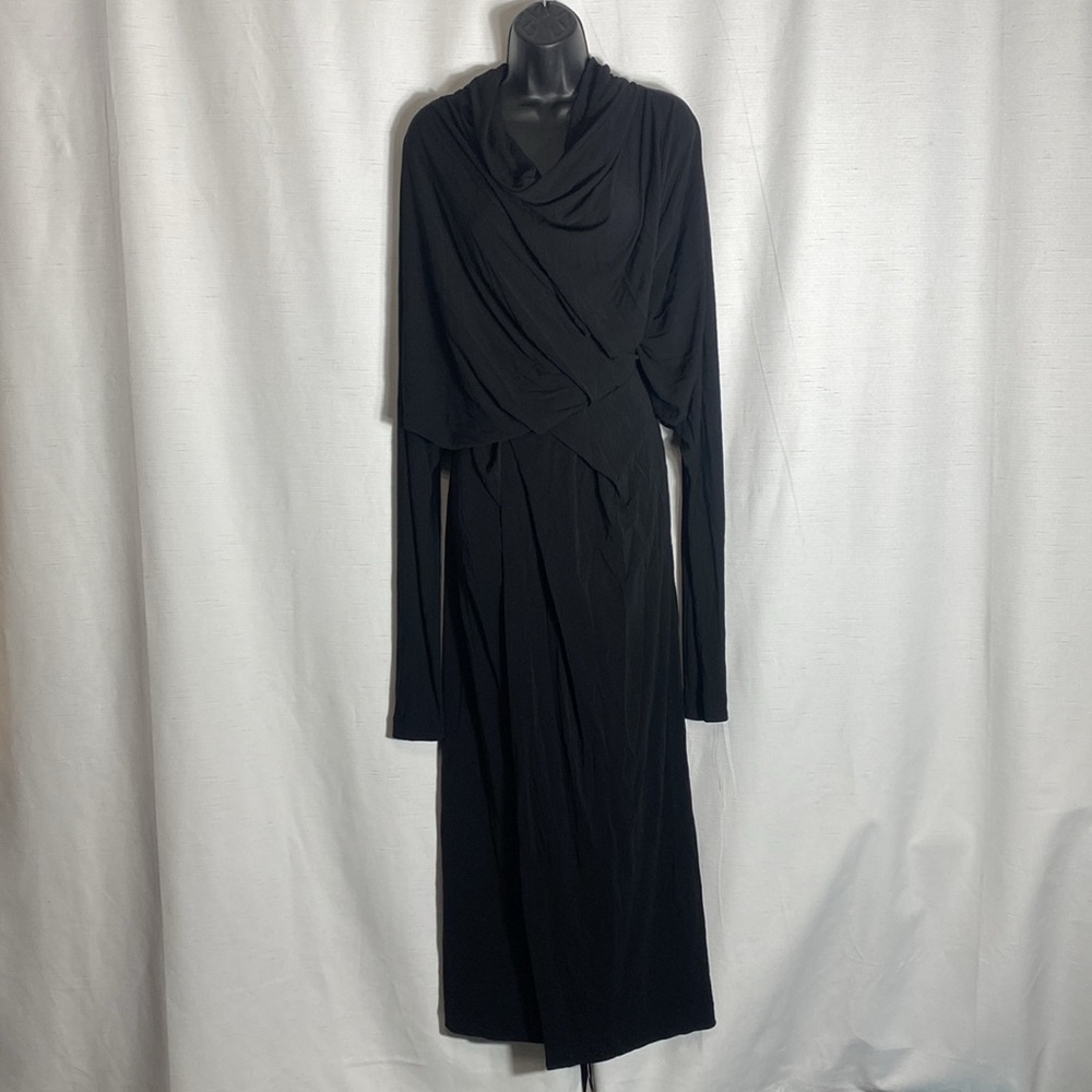 ZARA DRAPE MIDI DRESS LIMITED EDITION SIZE XL COLOR BLACK NWT - Picture 9 of 16